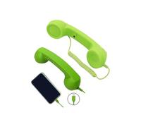 Combiné téléphonique Filaire rétro Sonne avec rétro, Green | Une unité de type C et une unité de 3, 5 mm, forme de récepteur de ligne fixe rétro, le colis exclut l ' équipement de
