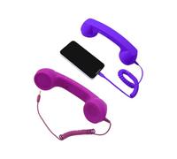 Combiné téléphonique Filaire rétro Sonne avec rétro, Purple | Une unité de type C et une unité de 3, 5 mm, forme de récepteur de ligne fixe rétro, le colis exclut l ' équipement de