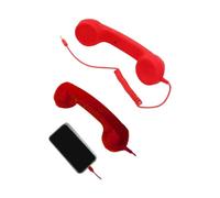 Combiné téléphonique Filaire rétro Sonne avec rétro, Red | Une unité de type C et une unité de 3, 5 mm, forme de récepteur de ligne fixe rétro, le colis exclut l ' équipement de