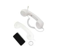 Combiné téléphonique Filaire rétro Sonne avec rétro, White | Une unité de type C et une unité de 3, 5 mm, forme de récepteur de ligne fixe rétro, le colis exclut l ' équipement de