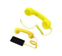 Combiné téléphonique Filaire rétro Sonne avec rétro, Yellow | Une unité de type C et une unité de 3, 5 mm, forme de récepteur de ligne fixe rétro, le colis exclut l ' équipement de