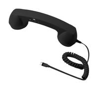 Combiné téléphonique rétro de type C Récepteur mobile pour ordinateur | Comprend un microphone transparent et un réglage du volume intégré. Outil idéal pour les appels professionnels quotidiens et