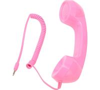 Combiné téléphonique rétro, multifonctionnel, anti-radiations, récepteur de téléphone portable à main pour téléphones portables et ordinateurs, rose