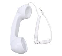 Combiné Téléphonique Rétro, Récepteur Téléphonique Rétro de Remplacement, Récepteur de Téléphone Portable Universel pour Smartphones, Ordinateurs avec Prise Casque 3,5 Mm (Blanc)