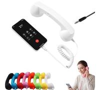 Combiné Téléphonique Rétro Vintage Style Années 90, Récepteur De Téléphone Portable Old School, Combiné Téléphonique Fixe avec Microphone Et Haut-Parleur, Combinés USB-C/Jack, avec Bouton De Réponse