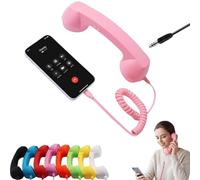 Combiné Téléphonique Rétro Vintage Style Années 90, Récepteur De Téléphone Portable Old School, Combiné Téléphonique Fixe avec Microphone Et Haut-Parleur, Combinés USB-C/Jack, avec Bouton De Réponse