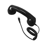 Combiné Téléphonique Vintage USB C Ergonomique avec Bouton De Réponse, Noir | Combiné Téléphonique Vintage USB C Ergonomique Avec Bouton De Réponse, Microphone Et Haut Parleur Pour Une Utilisation Simple