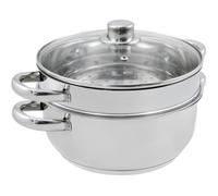 Baumalu Combiné vapeur 2 corps Acier inoxydable Tous feux dont induction Couvercle verre Ø24 cm