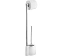 Combiné WC en plastique blanc et acier inoxydable Avola Wenko