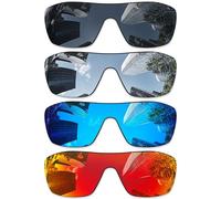 Combine8 Lot de 4 verres polarisés de rechange pour lunettes de soleil Oakley Turbine Rotor OO9307 - Noir + titane argenté + bleu glacier + rouge feu