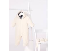 Combipilote bébé en sherpa avec oreilles et doublée milleraies écru 6M(67CM)