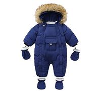 Combipilote Bébé Garçon Enfant Fleece De Neige Doublé Neige Toison Veste avec Gants Coupe-Vent Fourrure 0-12 Mois Nouveau-Né Rompers Hoodie