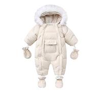 Combipilote Bébé Garçon Enfant Fleece De Neige Doublé Neige Toison Veste avec Gants Coupe-Vent Fourrure 0-12 Mois Nouveau-Né Rompers Hoodie