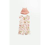 Combishort bébé + chapeau en gaze de coton mindanao rose 18M(81CM)