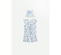 Combishort bébé + chapeau en gaze de coton océan d'amour ecru 24M(86CM)