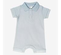 Combishort bébé en maille piquée bleu 12