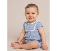 Combishort Bébé Fille Raye Blanc / Bleu 12M(74CM)