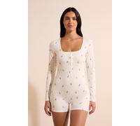 Combishort en pointelle à motif noeuds - Basyle - M - Ecru - Femme - Etam
