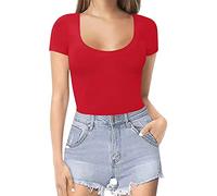 Combishort Femme Combinaison-Pyjama Sexy à Manches Courtes Et Col Rond Couleur Unie Basique