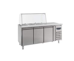 CombiSteel Saladette réfrigérée vitrée - 3 portes R600A3 PortesPleine