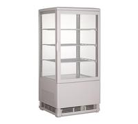 CombiSteel Vitrine Réfrigérée 4 Faces Vitrées Blanche - 68 L