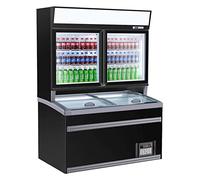 CombiSteel Vitrine Réfrigérée Murale Libre Service Noire Négatif - 2 ou 3 Portes