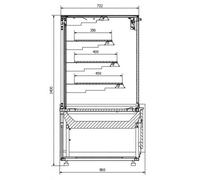 CombiSteel Vitrine Réfrigérée Vitrée Néro 1.0-937 mm largeur
