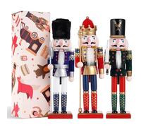 COMBIUBIU 3pcs Casse-Noisettes Traditionnel Fait à La Main en Bois De Pin,30cmcasse Noisette Sapin Table à Manger CheminéE FenêTre Rebord Maison DéCoration De NoëL,Cadeau De DéCoration De NoëL