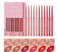 Combo 12 Pièces De Crayon à Lèvres,Repulpant Les Lèvres Et Résistant à L'eau,Coupe Anti-Adhérente, Exture LisseBrillant à Lèvres Mat