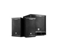 Power Dynamics Combo 1500 - Système Triphonique 2.1, Puissance de 1500W, Technologie sans Fil Bluetooth, Idéal pour Les DJ Mobile, Caisson de Basse Actif de 15''