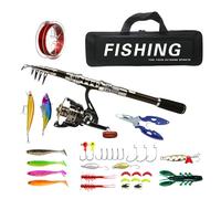Combo canne à pêche et moulinet,Combo cannes à pêche et moulinet,Combinaisons télescopiques de canne à pêche et moulinet d'eau salée - Équipement de pêche sur glace, ensemble de voyage de porte