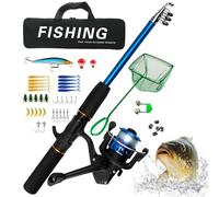 Combo Canne À Pêche Et Moulinet,Combos De Pêche - Kit canne et moulinet,Moulinets à filer, canne à pêche télescopique, sac de transport de pêche, Portable pour l'eau salée, l'eau douce, les voyages, l