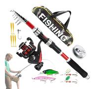 Combo Canne Et Moulinet,Canne et Moulinet Ensemble complet | Équipement Extérieur Appâts De Perche Kit Accessoires Avec Sac De Transport Pour Truite Poisson Chat Crappie Eau Salée