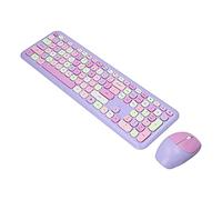 Combo Clavier et Souris sans Fil 2.4G pour - Compacts et Rétro pour PC/Ordinateur Portable (Violet)