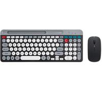 Combo Clavier Et Souris Sans Fil Double Mode Clavier À Membrane 2.4G Bt5.0 Bt 3 Canaux Can C Connect Quatre Appareils Clavier Rechargeable Connectivité À Deux Modes