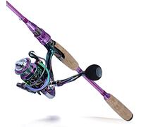 Combo de Moulinet de Canne à pêche Sougayilang, Canne à pêche Portable en Fibre de Carbone et Moulinet coloré pour Voyage 4 Sections en Eau Douce
