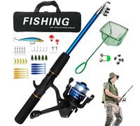 Combo De Reel Pose De Trouvelle - Kit De Bobine À Canne À 1,5 Mètre, Poignée du Pistolet De Pêche, Pistolet De Pêche sur À Longue Distance avec Sac De Porte-Avions | Reels pour Les Voy