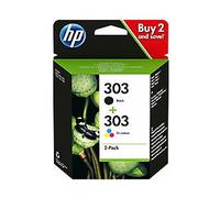 HP Pack de 2 cartouches authentiques d'encre noire/trois couleurs 303