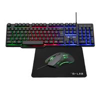 The G-Lab Pack gaming filaire Combo Chromium EX Clavier AZERTY RGB Souris 3600 DPI Tapis noir