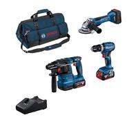Combo Kit 18V - BOSCH - avec 3 outils GSB 18V-45 + GWS 18V-10 + GBH 18V-22 + 2 batteries 5,0 Ah + 1 batterie 5,5 Ah (ProCORE) + GAL 18-40 + sac - 0615A5004C G