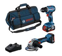 Combo Kit 2 outils 18 V GSR + GWS + 2x4,0 Ah + GAL Professional