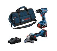 Combo Kit 2 outils 18 V GSR + GWS + 2x4,0 Ah + GAL Professional