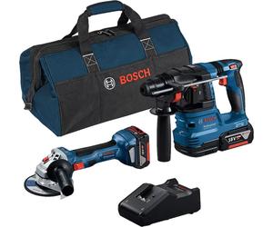 Combo-kit 2 outils 18 V (GWS 18V-7 + GBH 18V-22) + 2 batteries 4 Ah + chargeur rapide + sac BOSCH 0615A50037