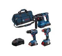 Bosch Bosch Combo Kit 3 pièces 18V : GSR 18V-55/GDX 18V-200/GBH 18V-22, 3 x batterie, chargeur rapide Quantité:1