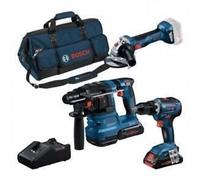 Bosch - Pack 3 Outils 18v 0615a50035 Bosch ( Gsr 18v-55 + Gws 18v-7 + Gbh 18v-22 )
