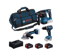 Bosch PRO 18V System Kit combiné : GSB 18V-65, GBH 18V-22, GWS 18V-11, 3x GBA 5.0Ah, GAL 12V/18V-80, M-BAG