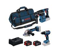 COMBO KIT 3 OUTILS : GSR 18V-65 +GBH 18V-26 + GWS 18V-11 + batteries GBA 18V 5,0 + 1x EXBA 18V 5,5Ah + chargeur GAL 12V/18V
