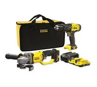 Combo Kit - STANLEY - Taladro Percutor & Mini-Amoladora - 2 batteries Li-Ion 18V - Noir/Rouge - Mixte
