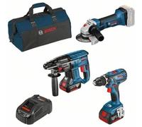 Combo Kits Bosch Professional KIT 3 OUTILS: GSR/GBH/GWS + 2 batteries 5,0Ah + Sac - 0615990M0W