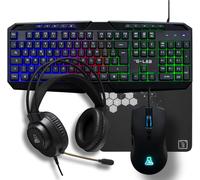 - Combo Natrium - Pack Clavier Souris Gamer 4 En 1 - Clavier Gamer Azerty Usb, Rgb, 19 Touches Antighosting, Souris Gamer 6400 Dpi, Casque Gaming & Tapis De Souris - Pc/Ps4/Ps5/Xbox